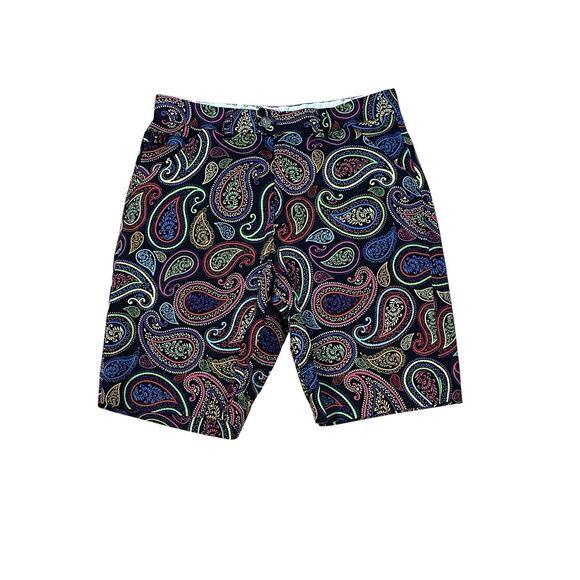 Royal & Awesome Men's Size 32 Paisley Shorts Outdoor Golf Wear -Tee Holder EUC! - Picture 1 of 16